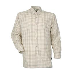 Chemise à carreaux coton tissé fond écru S à 4XL S