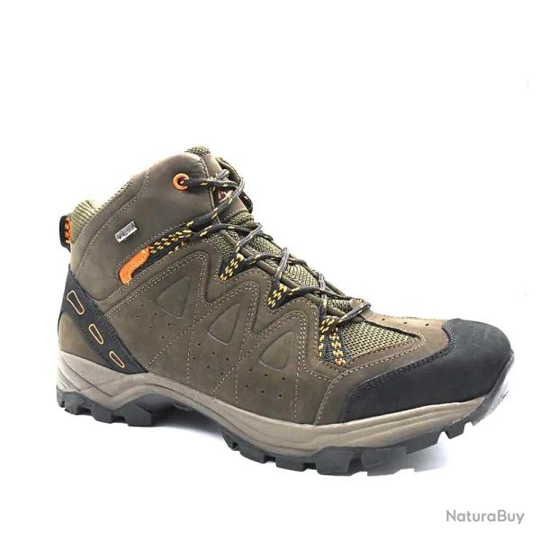 Chaussures de marche montantes Dolan cuir et toile marron � 46
