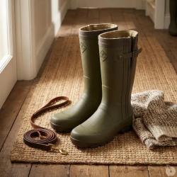 Bottes de chasse Alaska soufflet Zip caoutchouc kaki &agrave; 47