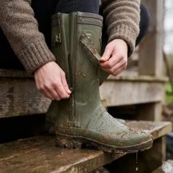 Bottes TeamWood Alaska zipp&eacute;es caoutchouc kaki