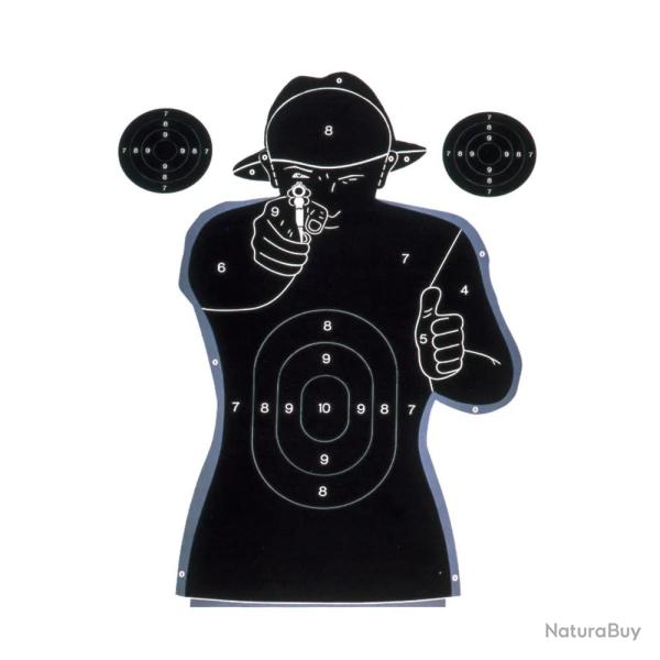 Cible humaine en papier 50x70cm par 5 ou 10 Lot de 5