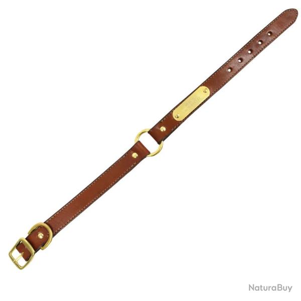 Collier � graver sur plaque laiton cuir noisette 4 tailles Taille 2