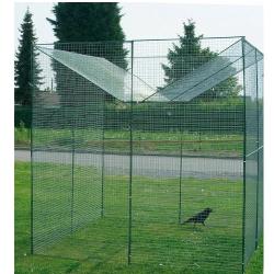 Parc &agrave; corbeaux facile &agrave; installer acier galvanis&eacute; 2x2x2m