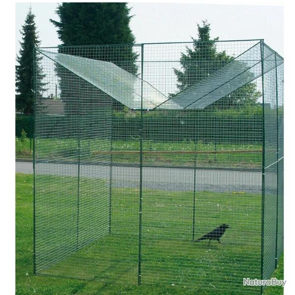 Parc � corbeaux facile � installer acier galvanis� 2x2x2m