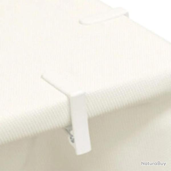 4 Serres-Nappes de table blanc 6,2 x 6,2 x 1,5 cm