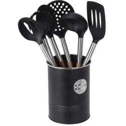 6 ustensiles de cuisine avec support pot