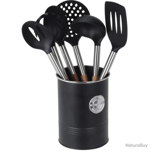 6 ustensiles de cuisine avec support pot