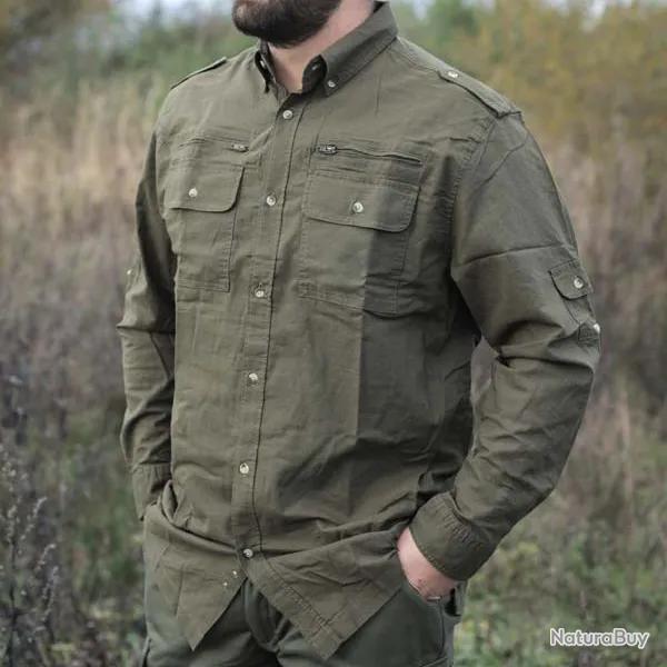 Chemise Authentic respirante multipoches coton kaki S  3XL