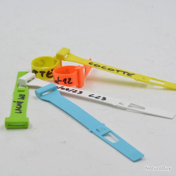 Bagues E-Z Seal Tag par lot 10 pices Vert 18 mm