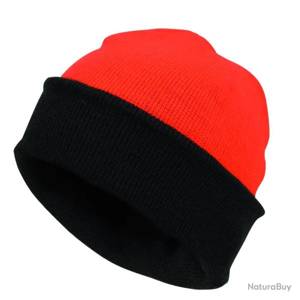 Bonnet chasse r�versible acrylique bicolore noir orange