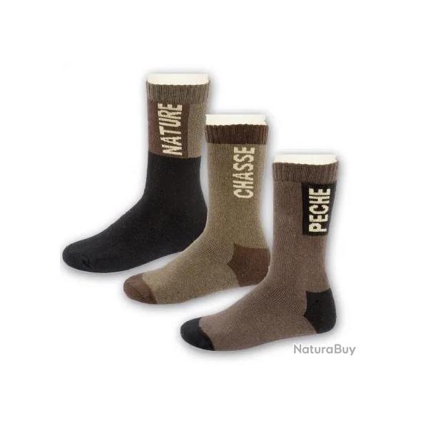 Lot de 3 chaussettes de chasse 43 - 46