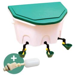 Abreuvoir poule automatique Aviaqua 8L &agrave; coupelles avec flotteur