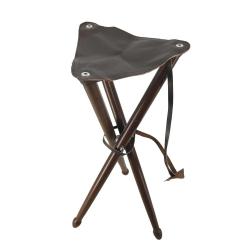 Si&egrave;ge de battue en fr&ecirc;ne avec assise croute de cuir de buffle hauteur 80cm