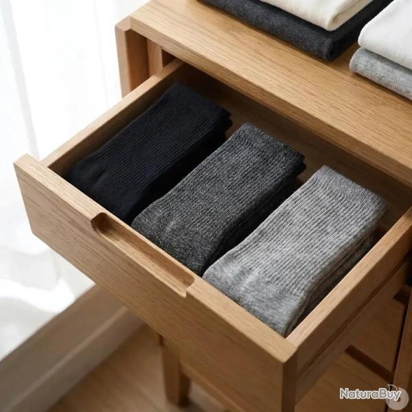 Lot de 3 paires de chaussettes confort sans �lastique noir gris 43 - 46