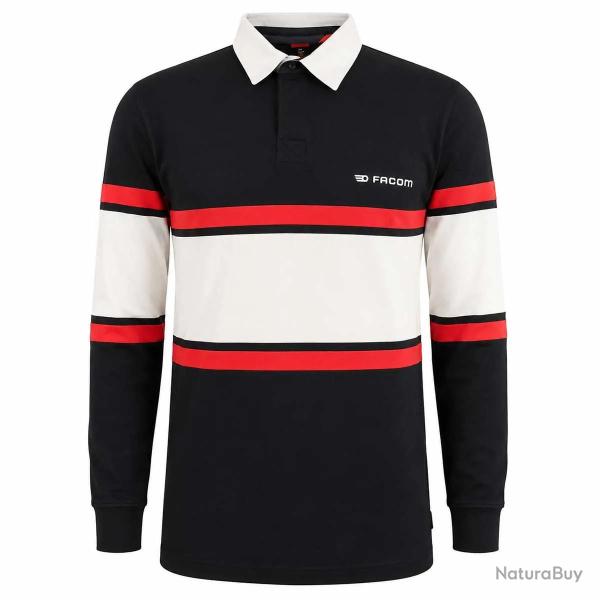 Polo FAST manches longues col classique coton bleu marine M � 3XL