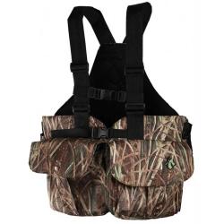 Gilet harnais de chasse adaptable multi poches camo roseaux