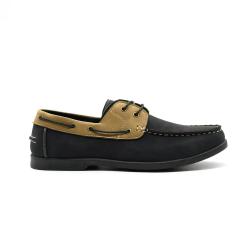 Chaussures bateau confort synth&eacute;tique noir et beige 40 &agrave; 46 40