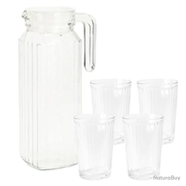 Carafe en verres 1100 ml 4 verres 200 ml