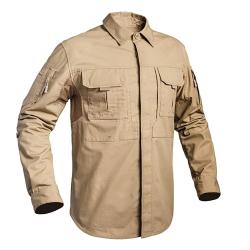 Chemise Fighter renforc&eacute;e respirant coton polyester sable M &agrave; 3XL