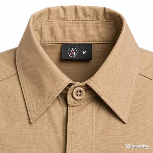 Chemise Fighter renforc�e respirant coton polyester sable M � 3XL