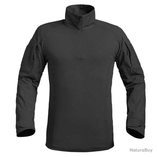 Chemise Ubas Fighter col montant zip coton polyester noir M � 3XL