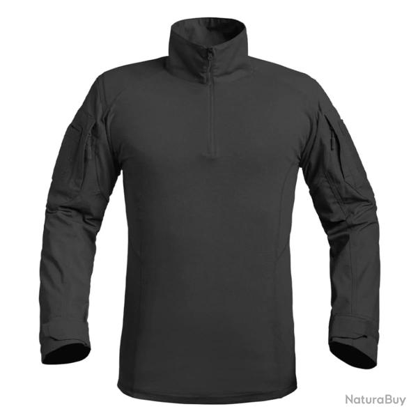 Chemise Ubas Fighter col montant zip coton polyester noir M � 3XL