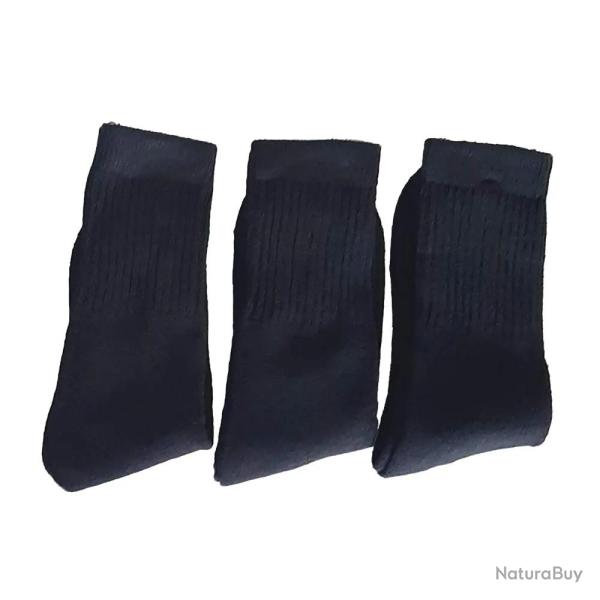 3 paires chaussettes mi hautes noires 39/42 et 43/46 39 - 42
