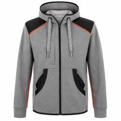 Blouson travail &agrave; capuche femme 2 poches molletonn&eacute; gris XS &agrave; 2XL XL