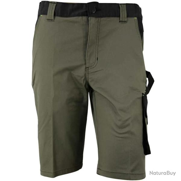 Bermuda de travail homme ULYSSE coton polyester kaki gris 38 � 50