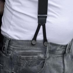 Lot 6 boutons clips bretelles &agrave; pattes m&eacute;tal noir