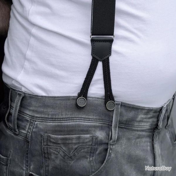 Lot 6 boutons clips bretelles � pattes m�tal noir