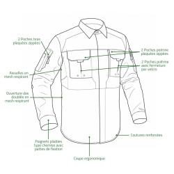 Chemise Fighter respirante mesh coton polyester camo CE M &agrave; 3XL M