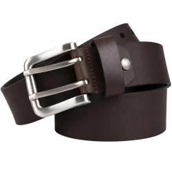 Ceinturon cuir double ardillon marron 130 cm