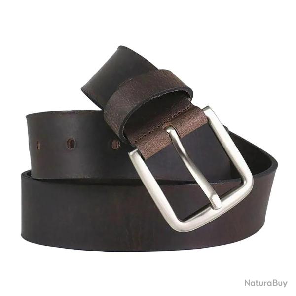 Ceinturon cuir pleine fleur marron 130 cm