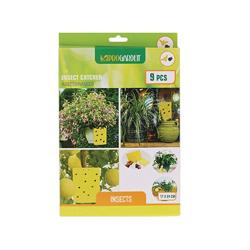 9 autocollants tue mouches/insectes jaune 17x24cm