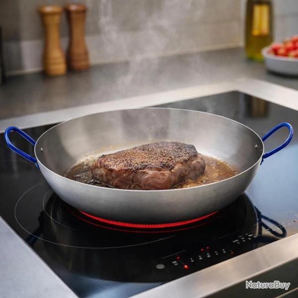 Po�le Lyonnaise polie avec anses Acier poli 40cm
