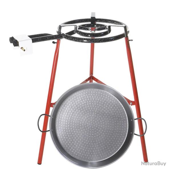 Set cuisson po�le paella �46cm br�leur � gaz 30cm tr�pied 73cm
