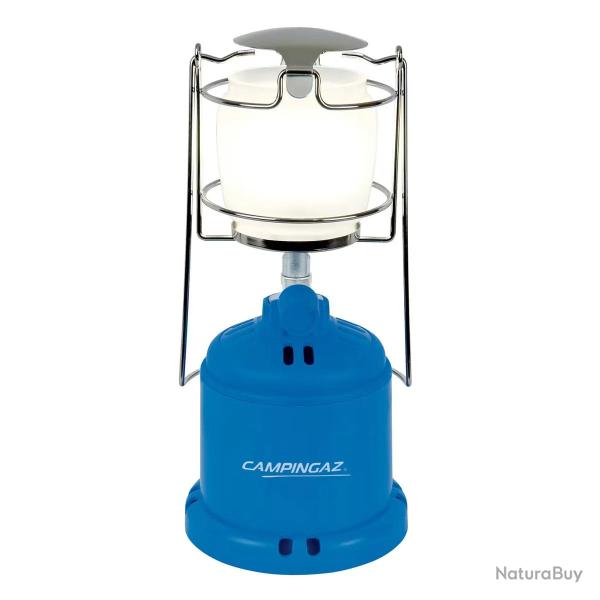 Lampe � gaz Lumogaz autonomie 5h verre bleu � 12 cm x H 26 cm