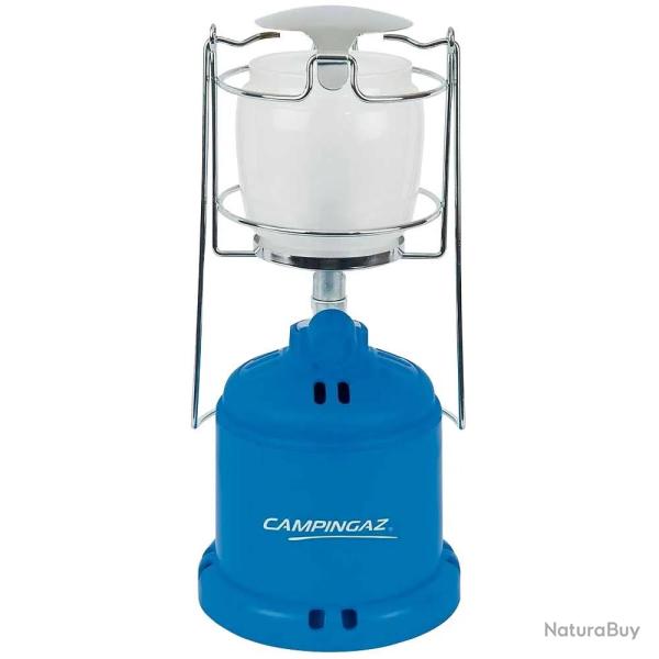 Lampe � gaz Lumogaz autonomie 5h verre bleu � 12 cm x H 26 cm