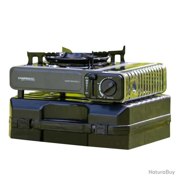 Rchaud  gaz portable Camp'Bistro 3 allumage Piezo 2200W 28x12cm