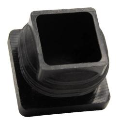 Bouchon rectangulaire 25x25x1/2 noir