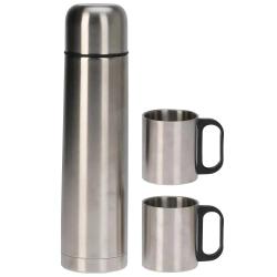 Bouteille isolante acier inox 1L 8x31,7cm + 2 tasses 180ml