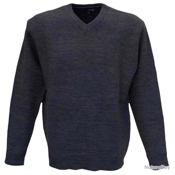 Pull col V Vernon Havane 63 acrylique 27 laine 10 nylon
