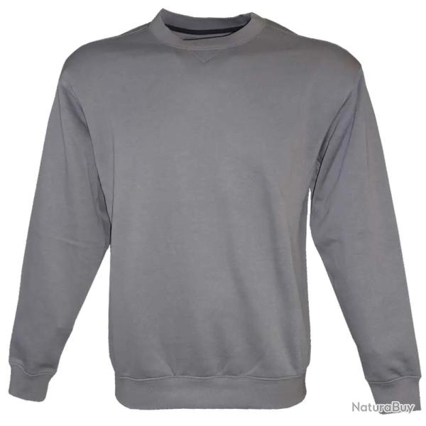 Sweat col rond gris Pull casual confort homme femme