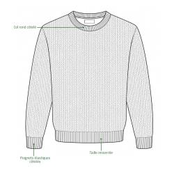 Pull col rond Round Havane 63% acrylique 27% laine 10% nylon 2XL