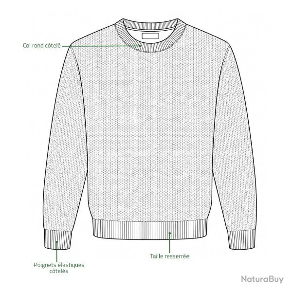 Pull col rond Round Havane 63 acrylique 27 laine 10 nylon