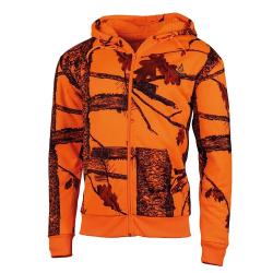 Sweat Capuche Zipp&eacute; Treeland Fluo Camo Polaire 100 Polyester