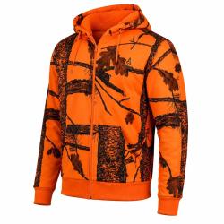 Sweat Capuche Zipp&eacute; Treeland Fluo Camo Polaire 100 Polyester