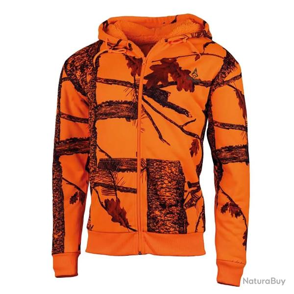 Sweat Capuche Zipp� Treeland Fluo Camo Polaire 100 Polyester