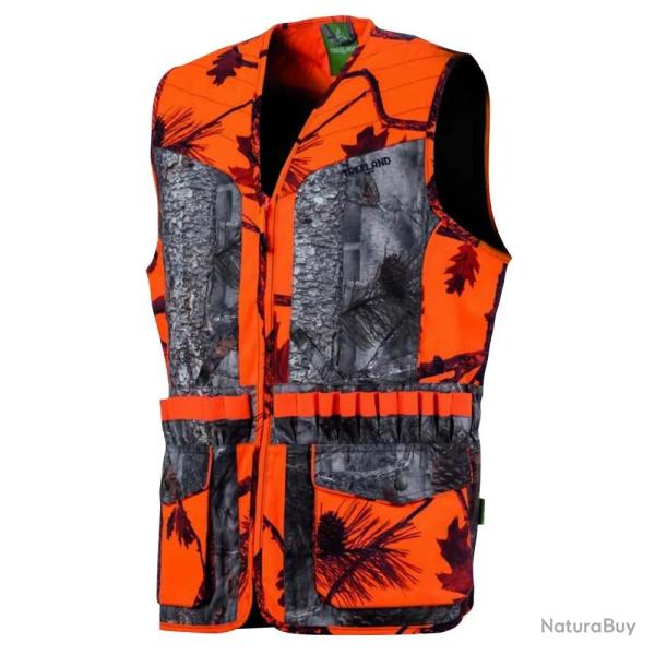 Gilet Treeland camo orange 20 cartouchires polyester dperlant